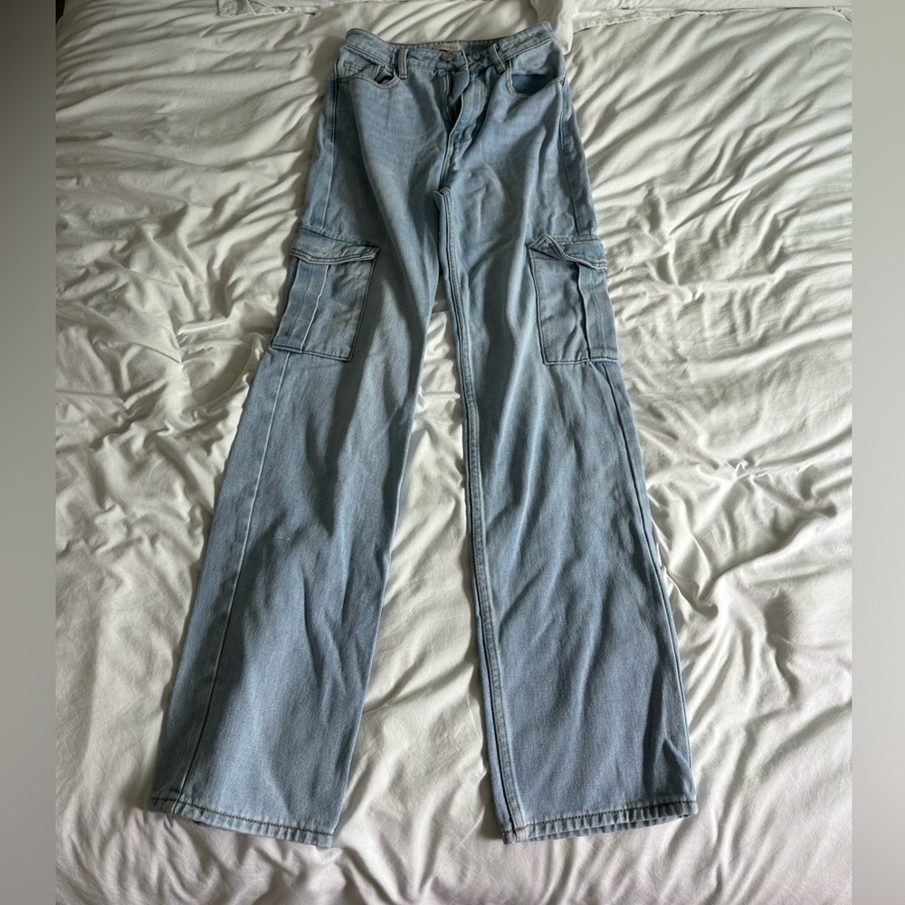 PACSUN 90s boyfriend Cargo jean light denim wash